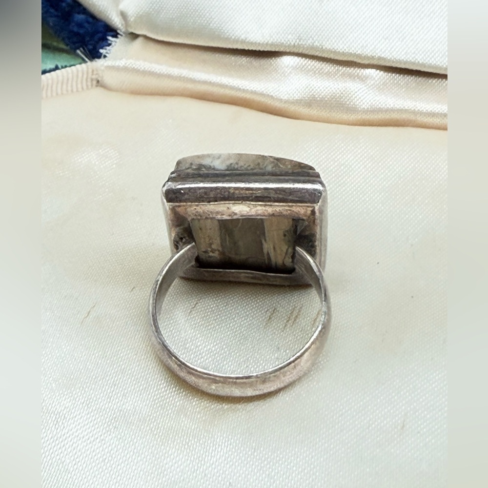 Vintage Stone Silver Statement Ring - image 8